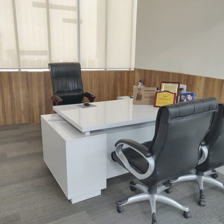 Modern furnished cabin area in office space for rent near Airport Road Mohali