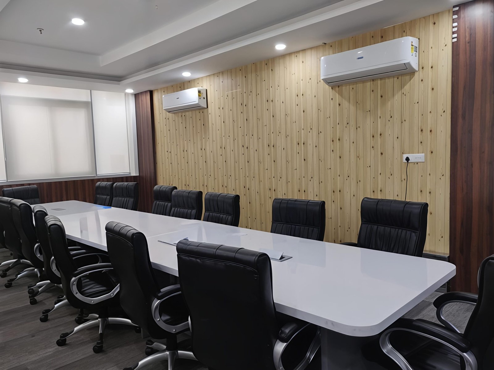 Corporate meeting and collaboration area inside furnished office in Sector 74 Mohali